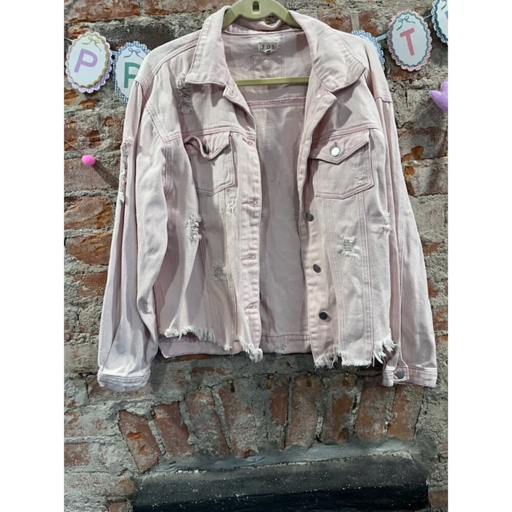 Anthropologie POL Pink Denim Kacket
